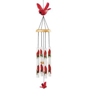 Collections Etc Beautiful Winter Cardinal Hanging Wind Chime 4.25 X 4.25 X 26.5