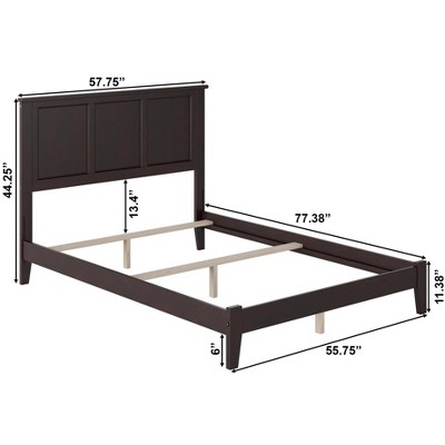Madison Full Double Espresso Wood Frame Traditional Bed with Headboard