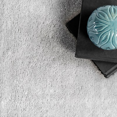 Light Gray Washable Non-Slip Shag Area Rug 3' x 5'