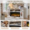 SinCiDo Farmhouse Fireplace TV Stand for 80 Inch TV, Electric Fireplace Entertainment Center w/ LED lights & Glass Door Cabinets & Drawers - 4 of 4