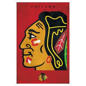 Trends International NHL Chicago Blackhawks - Logo 25 Framed Wall Poster Prints - 1 of 4
