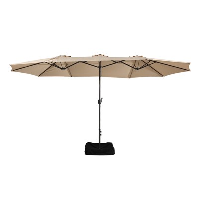 CASAINC 15 ft. Double-Sided Twin Market Umbrella with Base