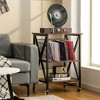 Costway 3-tier Rolling Turntable Stand Vinyl Record Storage Shelf with 3 Dividers & Wheels - 2 of 4