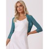 INSPIRE CHIC Women's Semi Sheer Open Front Elegant 3/4 Sleeves Mesh Bolero Shrug - 2 of 4