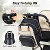 Itopfox Expandable Large Diaper Backpack for Twins, Travel Baby Bag with Changing Pad, Insulated Pockets, 25-37L Capacity, Apricot Black - 3 of 4