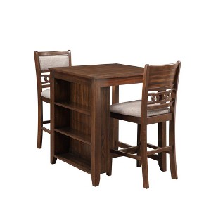 New Classic Furniture,Gia Solid Wood Counter Table 2 Chairs In Cherry Brown - 1 of 4