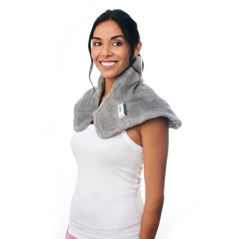Pure Enrichment PureRelief Cordless Neck &#38; Shoulder with 4 Heat Settings and 2hr Portable Use Heating Pad - Mist Gray, 2 of 9
