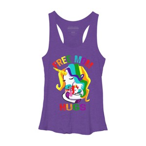 Adult Design By Humans Free Mom Hugs Unicorn Pride By Avocato Racerback Tank Top - 1 of 2
