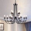Maxax 32" 12-Light Black Iron Chandelier,Dimmable Adjustable Chain Ceiling Lighting for Sloped Ceilings, Living Room Dining Room - 4 of 4