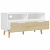 vidaXL TV Cabinet White and Sonoma Oak Engineered wood Medium TV Cabinet - 4 of 4