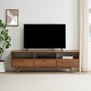 Chic Crate-Modern Scandi 3-Door Low-Profile TV Stand – 80in TV | Mocha - 4 of 4