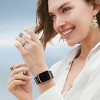 HTUTWOO Compatible with Apple Watch Nylon Stretchy Solo Loop Band 42/44/45/49mm, Adjustable Strap for iWatch Series 1-10,SE, Ultra(Yellow Leopard) - 4 of 4