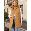 INSPIRE CHIC Women's Winter Stand Collar Sleeveless Lightweight Gilet Quilted Long Puffer Vest - 2 of 4