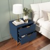 CLIHOME Freestanding 2 Drawers Nightstand with Metal Support Legs - 3 of 4