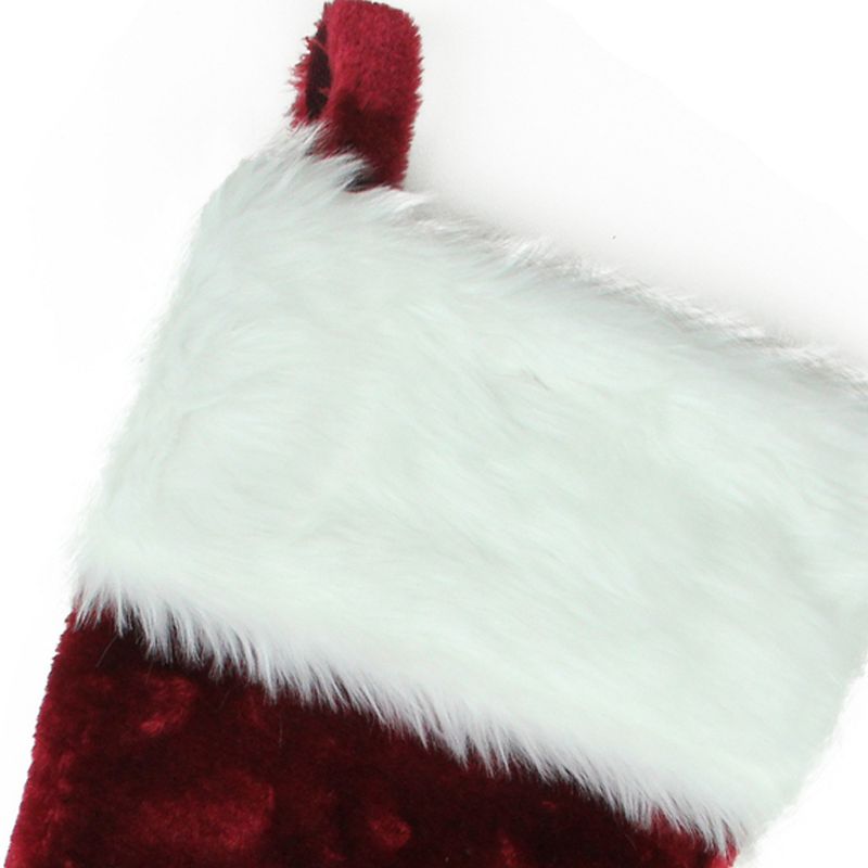 Northlight Traditional Christmas Stocking with Cuff - 20" - Burgundy and White, 3 of 4