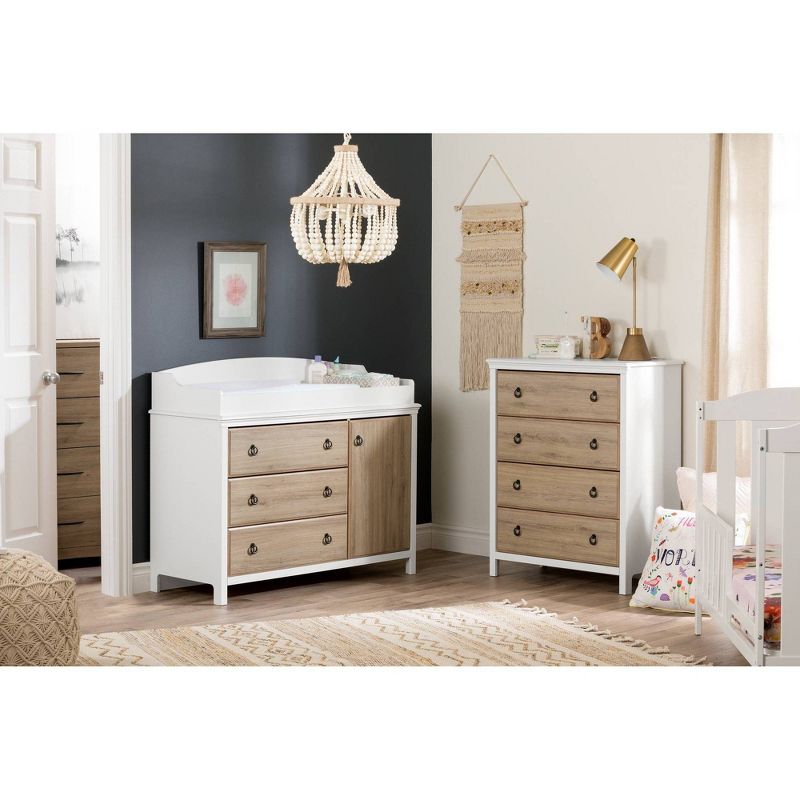 Cotton Candy 4-Drawer Kids&#39; Chest Pure White and Rustic Oak  - South Shore, 4 of 10