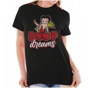 Betty Boop Cartoon Cherry Dreams Womens Graphic T Shirt Tees Brisco Brands - 1 of 4