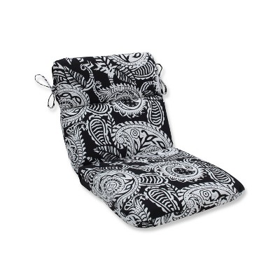 Outdoor/Indoor Addie Black Rounded Corners Chair Cushion - Pillow Perfect