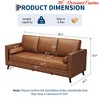 86" Leather Sofa, Mid-Century Modern Deep Seat Couch, PU Leather Couch, 3-Seat Sofa for Living Room, Office - 4 of 4