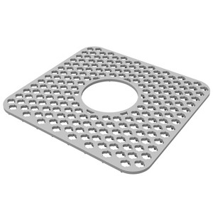 NewHome "2Pcs Silicone Grid Sink Mat with Drain Hole, Non-Slip Sink Protector for Kitchen, 11.61x13.58 Inch, Dishwasher Safe" Grey Size S - 1 of 4