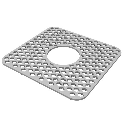 NewHome "2Pcs Silicone Grid Sink Mat with Drain Hole, Non-Slip Sink Protector for Kitchen, 11.61x13.58 Inch, Dishwasher Safe" Grey - image 1 of 4