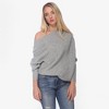Anna-Kaci Women's Off-Shoulder Knit Sweater with Dolman Sleeves and Ribbed Cuffs - 3 of 4