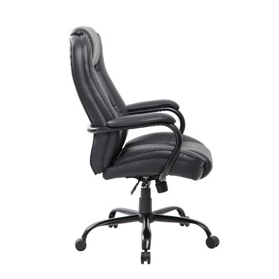 Executive Swivel LeatherPlus Chair with Reinforced Lumbar Support, Black