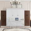 TIRAMISUBEST Full/Queen Size Murphy Bed Frame with Closets, Folding Wall Bed with Narrow Table - 2 of 4