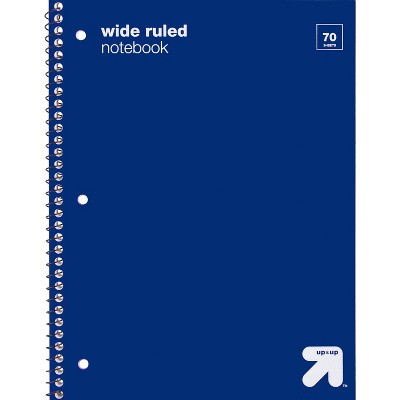 Wide Ruled Blue 1 Subject Flexible Plastic Cover Spiral Notebook - up & up™
