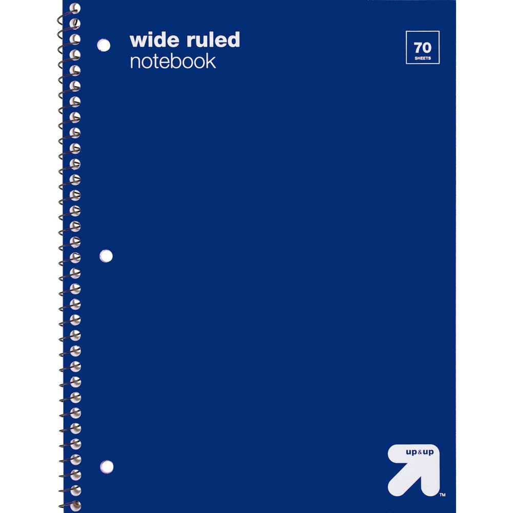 Photos - Notebook Wide Ruled Blue 1 Subject Flexible Plastic Cover Spiral  - up & up