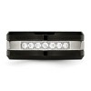 Black Bow Jewelry 8mm Stainless Steel, Black Ceramic & CZ Beveled Comfort Fit Band - 4 of 4