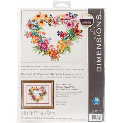 Dimensions Counted Cross Stitch Kit 14"X11"-Wildflower Wreath (14 Count)