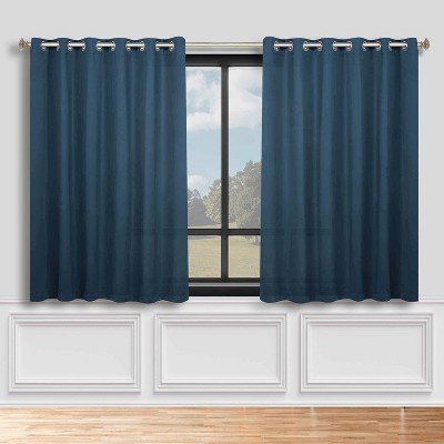 Classic Modern Solid Room Darkening Semi-Blackout Curtains, Grommets, Set of 2 by Blue Nile Mills