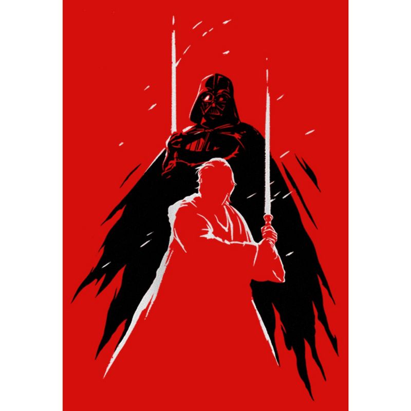 Girl's Star Wars: Obi-Wan Kenobi Darth Vader vs Kenobi Silhouette Lightsaber Battle T-Shirt, 2 of 6