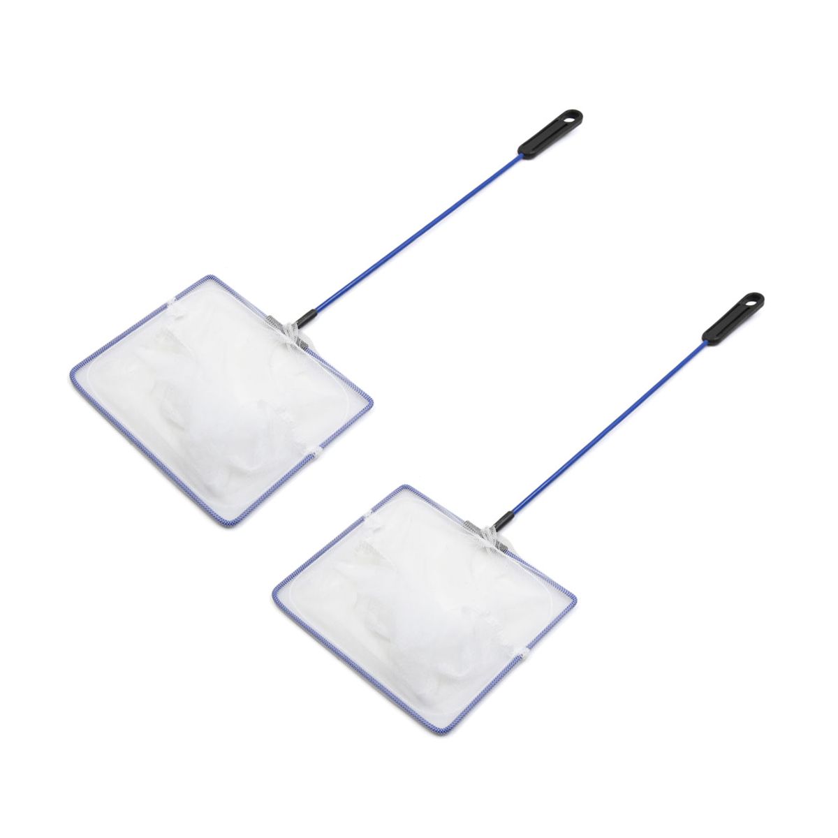 Unique Bargains Nylon Mesh Fish Landing Cleaning Net for Aquarium 6" Wide Blue White 2 Pcs