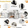 Whisen Modern Dog Kennel & Cage Side Table Furniture with 3 Drawers, Double Doors, Detachable Feeder - White - 4 of 4