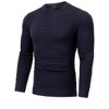 Crew Neck Sweater for Mens Knitted Pullover Sweaters with Solid Stripe - 2 of 4