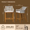 Gulches Bar Stools Set of 2, Outdoor Counter Height Bar Chairs with Arm and Backrest,Square Backrest - 3 of 4
