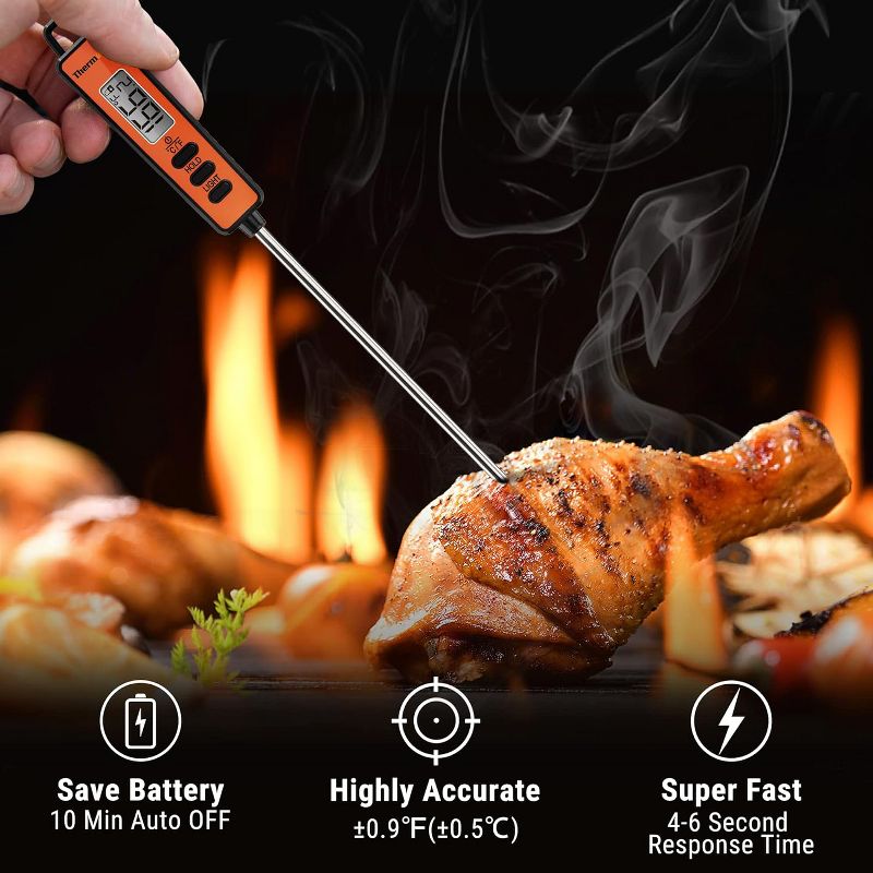 ThermoPro TP01AW Digital Meat Thermometer Long Probe Instant Read Food Cooking Thermometer for Grilling BBQ Smoker Grill Kitchen Thermometer, 4 of 12