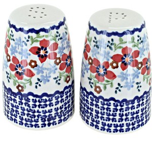 Blue Rose Polish Pottery S086 Manufaktura Salt and Pepper Shakers - 1 of 1