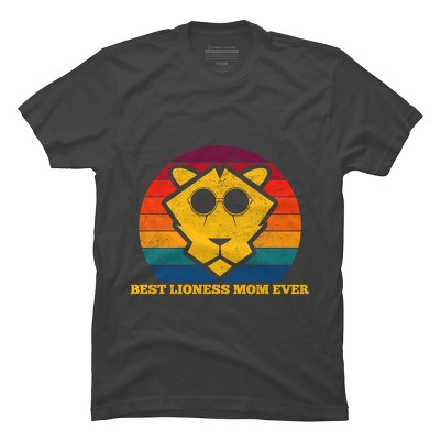 Men's Design By Humans Best Lioness Mom Ever Retro Stripes By Yernar T-Shirt