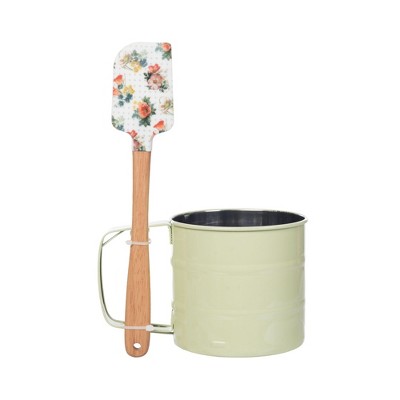 Transpac Metal Flour Sifter w/Silicone Spatula S Home Decorations Spring