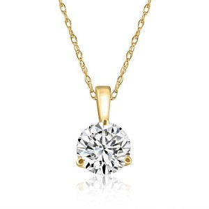 Pompeii3 1/5 ct Solitaire Lab Created Diamond Pendant available in 14K and Platinum - 1 of 3