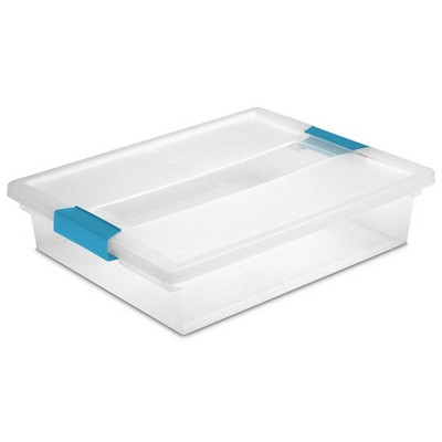 Sterilite Large 5.7 Qt Multi-Purpose File Clip Storage Box Organizing Tote Container with Latching Lid and Handles for Homes and Offices, (30 Pack)