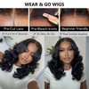 Jessie's Wig 20-24 Inch Curtain Bangs Pull Go Bouncy Wavy Wig 6x5 Pre Cut Lace Natural Color 1 Pc/Pack - 2 of 4