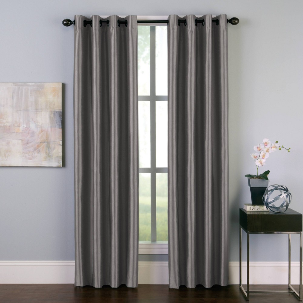 Photos - Curtains & Drapes 1pc 50"x108" Light Filtering Malta Window Curtain Panel Gray - Window Curt