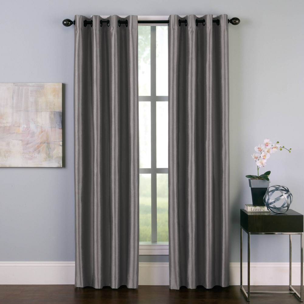 Photos - Curtains & Drapes 1pc 50"x132" Light Filtering Malta Window Curtain Panel Gray - Window Curt