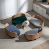 Gulches Scandinavian Style Small and Medium-sized Dogs Pet Sofa with Solid Wood Legs, Curved Wooden Back, Velvet Cushion in Light Gray - 3 of 4