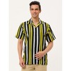 Lars Amadeus Men's Summer Irregular Printed Camp Collar Short Sleeves Button Down Hawaiian Shirt - 3 of 4