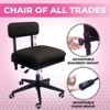 Pink Power Black Sewing Chair with Wheels and Adjustable Back Support - Ergonomic Hydraulic Armless Sewing Machine Chair for Crafting, Quilting - 3 of 4